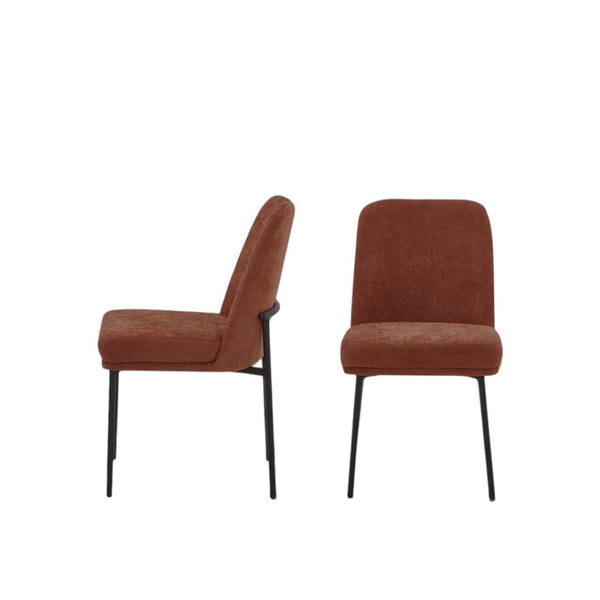 HomeRoots Set of Two Cream and Black Fabric Side Chairs - Modern Boho-Chic Design for Versatile Use 716269