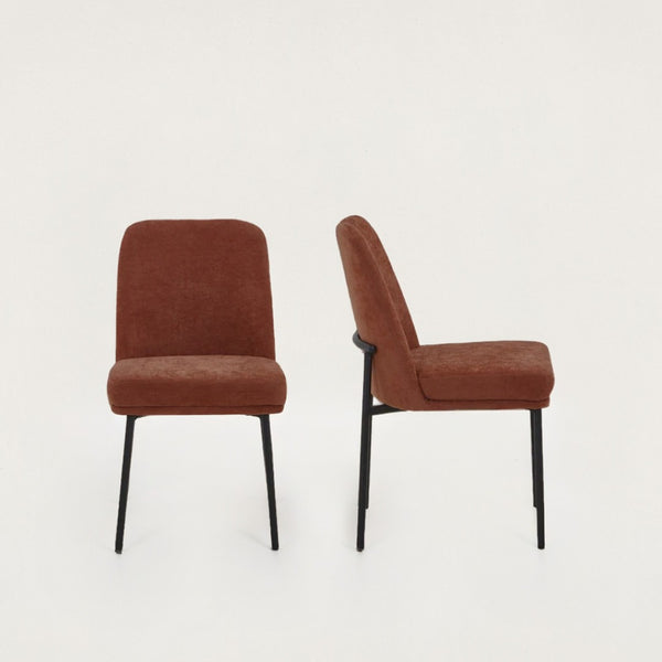 HomeRoots Set of Two Cream and Black Fabric Side Chairs - Modern Boho-Chic Design for Versatile Use 716269