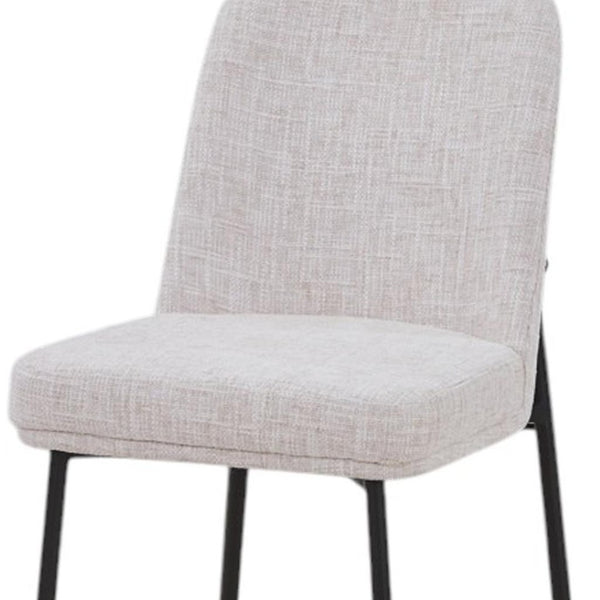 HomeRoots Set of Two Stylish Black and Oak Faux Leather Dining Side Chairs for Modern Home Elegance 716270