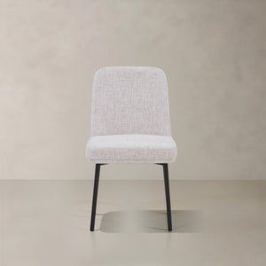 HomeRoots Set of Two Stylish Black and Oak Faux Leather Dining Side Chairs for Modern Home Elegance 716270