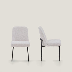 HomeRoots Set of Two Stylish Black and Oak Faux Leather Dining Side Chairs for Modern Home Elegance 716270