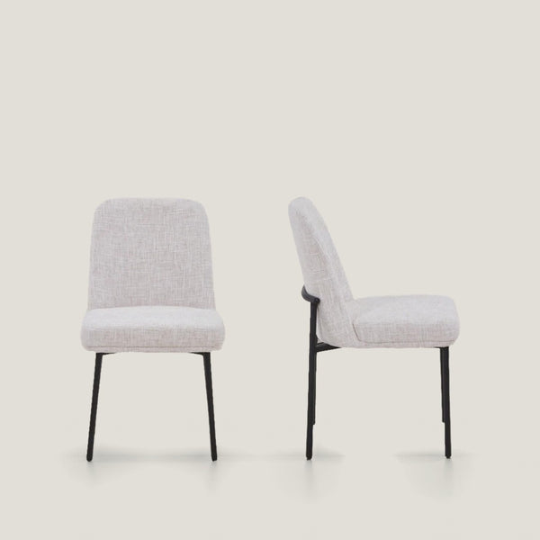 HomeRoots Set of Two Stylish Black and Oak Faux Leather Dining Side Chairs for Modern Home Elegance 716270