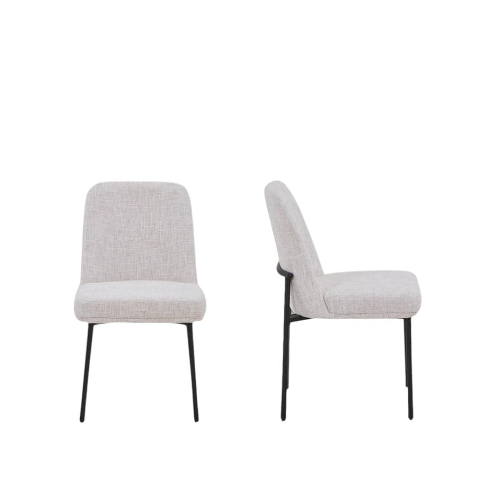 HomeRoots Set of Two Stylish Black and Oak Faux Leather Dining Side Chairs for Modern Home Elegance 716270