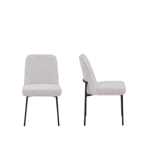 HomeRoots Set of Two Stylish Black and Oak Faux Leather Dining Side Chairs for Modern Home Elegance 716270