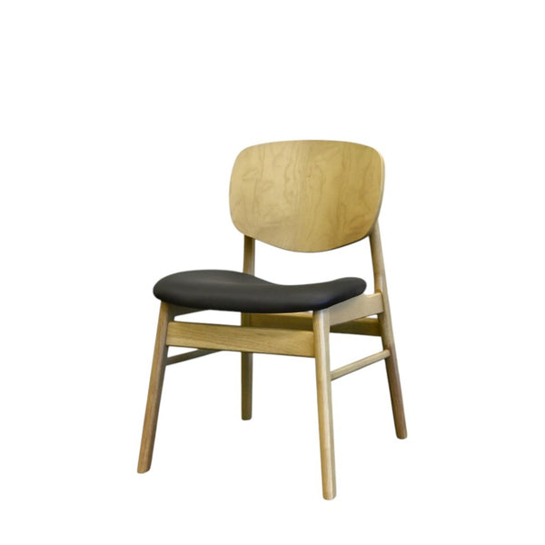 HomeRoots Set of Two Modern Scandinavian Dining Side Chairs in Walnut-Brown Wood & Comfortable Upholstery 716271