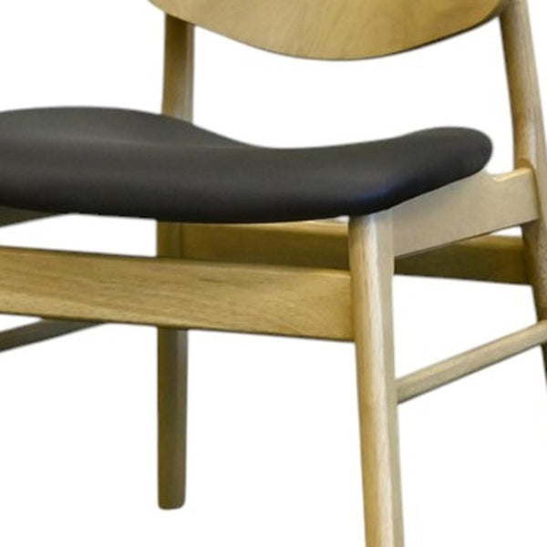HomeRoots Set of Two Modern Scandinavian Dining Side Chairs in Walnut-Brown Wood & Comfortable Upholstery 716271
