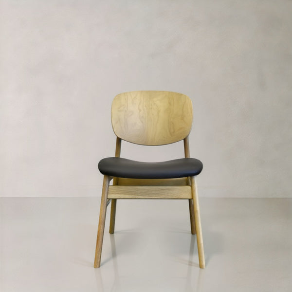 HomeRoots Set of Two Modern Scandinavian Dining Side Chairs in Walnut-Brown Wood & Comfortable Upholstery 716271