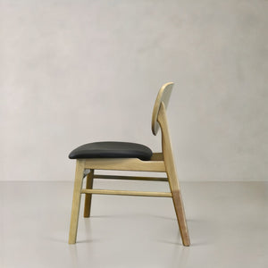 HomeRoots Set of Two Modern Scandinavian Dining Side Chairs in Walnut-Brown Wood & Comfortable Upholstery 716271