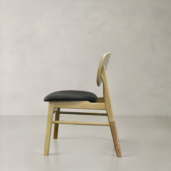 HomeRoots Set of Two Modern Scandinavian Dining Side Chairs in Walnut-Brown Wood & Comfortable Upholstery 716271