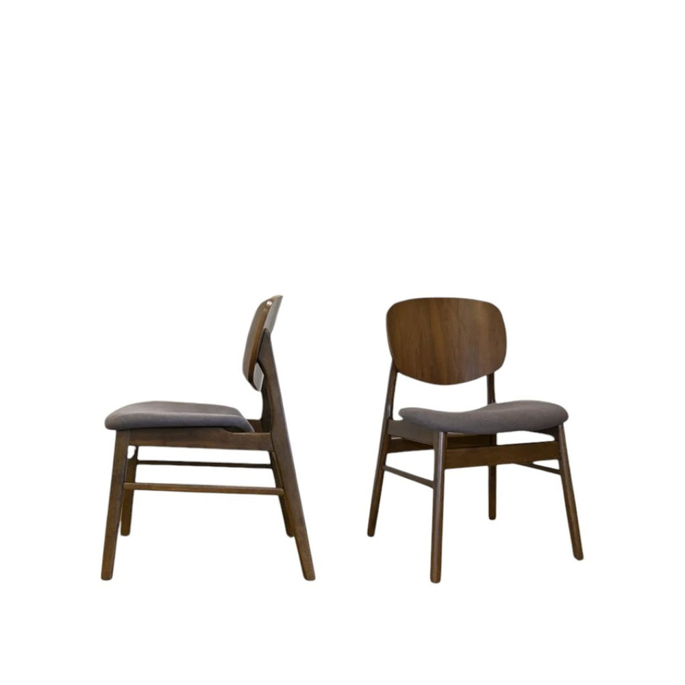 HomeRoots Set of Two Cream Upholstered Walnut Dining Chairs - Stylish, Durable, and Perfect for Any Space 716272