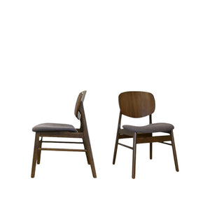 HomeRoots Set of Two Cream Upholstered Walnut Dining Chairs - Stylish, Durable, and Perfect for Any Space 716272