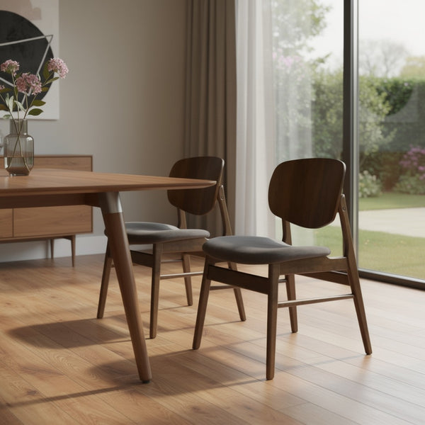 HomeRoots Set of Two Cream Upholstered Walnut Dining Chairs - Stylish, Durable, and Perfect for Any Space 716272