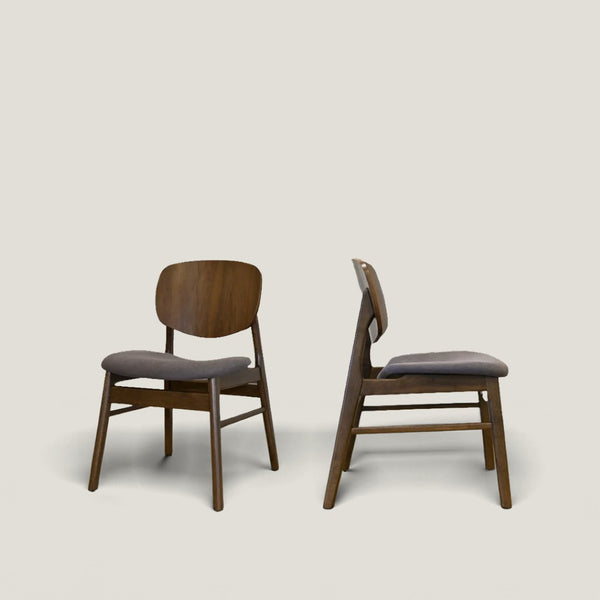 HomeRoots Set of Two Cream Upholstered Walnut Dining Chairs - Stylish, Durable, and Perfect for Any Space 716272