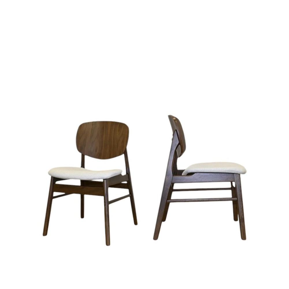 HomeRoots Set of Two Stylish Green & Walnut Dining Armchairs - Scandinavian Design, Comfortable & Versatile 716273