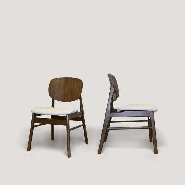 HomeRoots Set of Two Stylish Green & Walnut Dining Armchairs - Scandinavian Design, Comfortable & Versatile 716273