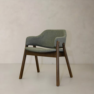 HomeRoots Set of Two Cream and Walnut Mid-Century Dining Arm Chairs - Stylish Accent Seating for Any Space 716274