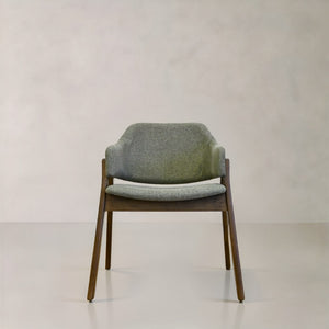 HomeRoots Set of Two Cream and Walnut Mid-Century Dining Arm Chairs - Stylish Accent Seating for Any Space 716274