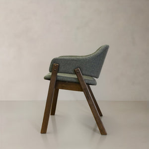 HomeRoots Set of Two Cream and Walnut Mid-Century Dining Arm Chairs - Stylish Accent Seating for Any Space 716274