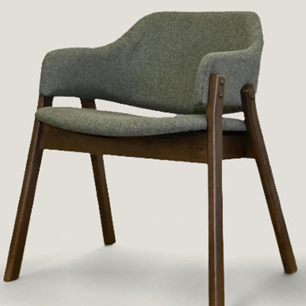 HomeRoots Set of Two Cream and Walnut Mid-Century Dining Arm Chairs - Stylish Accent Seating for Any Space 716274