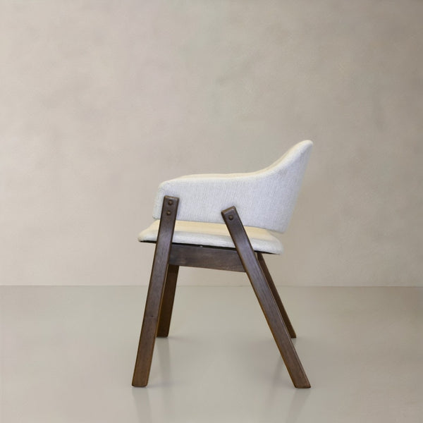 HomeRoots Set of Two Modern Mid-Century Inspired Black and Walnut Fabric Dining Side Chairs for Versatile Style 716275