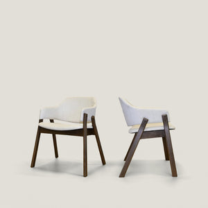 HomeRoots Set of Two Modern Mid-Century Inspired Black and Walnut Fabric Dining Side Chairs for Versatile Style 716275
