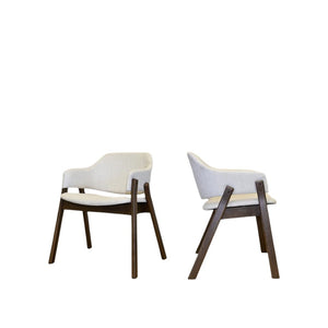 HomeRoots Set of Two Modern Mid-Century Inspired Black and Walnut Fabric Dining Side Chairs for Versatile Style 716275