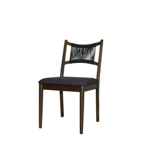 HomeRoots Set of Two Modern Cream Fabric & Walnut Wood Side Chairs with Open Back for Dining & Accent Use 716276