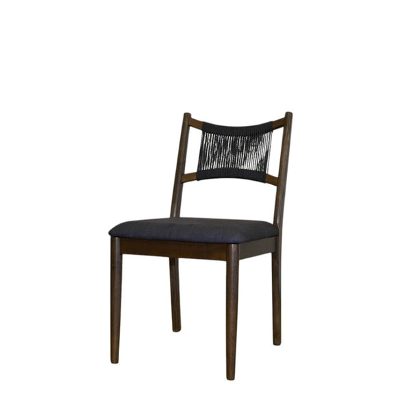 HomeRoots Set of Two Modern Cream Fabric & Walnut Wood Side Chairs with Open Back for Dining & Accent Use 716276