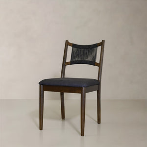 HomeRoots Set of Two Modern Cream Fabric & Walnut Wood Side Chairs with Open Back for Dining & Accent Use 716276