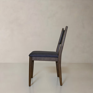 HomeRoots Set of Two Modern Cream Fabric & Walnut Wood Side Chairs with Open Back for Dining & Accent Use 716276