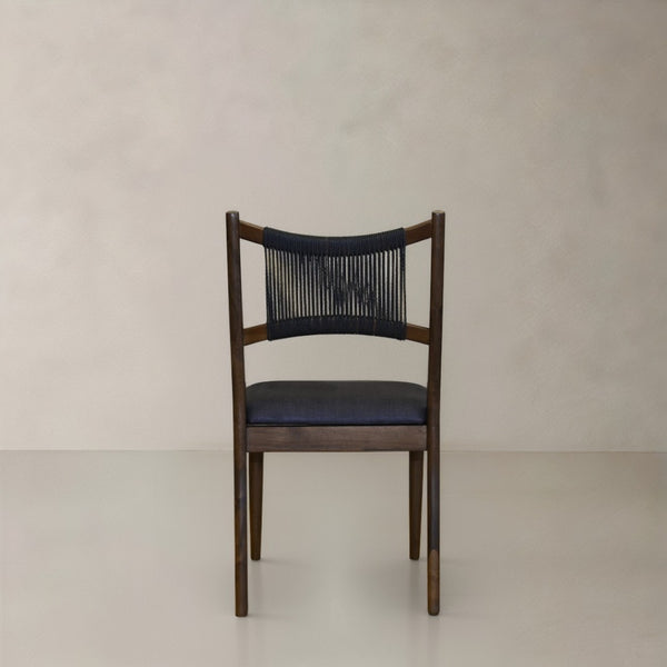 HomeRoots Set of Two Modern Cream Fabric & Walnut Wood Side Chairs with Open Back for Dining & Accent Use 716276