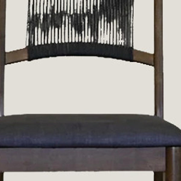 HomeRoots Set of Two Modern Cream Fabric & Walnut Wood Side Chairs with Open Back for Dining & Accent Use 716276