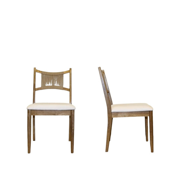 HomeRoots Set of Two Modern Corduroy and Solid Wood Dining Side Chairs for Versatile Home Accent Use 716277