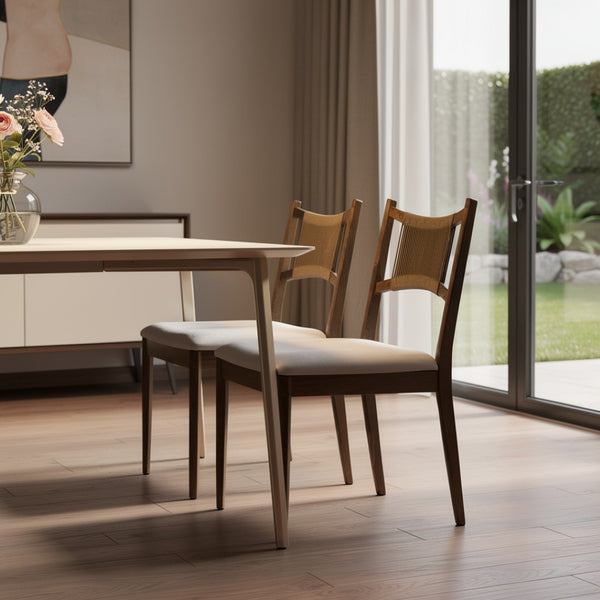 HomeRoots Set of Two Modern Corduroy and Solid Wood Dining Side Chairs for Versatile Home Accent Use 716277