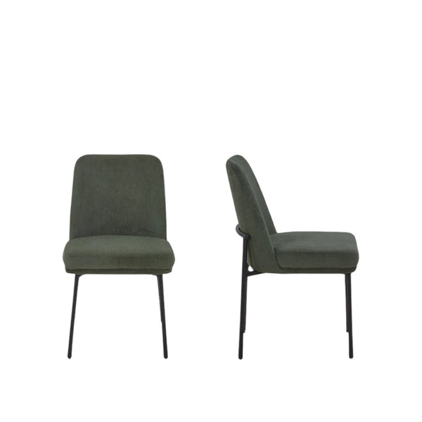 HomeRoots Set of Two Modern Gray and Black Faux Leather Dining Chairs with Solid Wood Construction & Style 716278