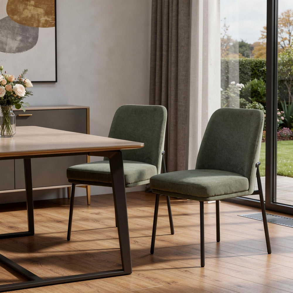 HomeRoots Set of Two Modern Gray and Black Faux Leather Dining Chairs with Solid Wood Construction & Style 716278