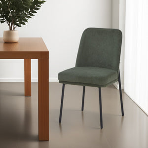 HomeRoots Set of Two Modern Gray and Black Faux Leather Dining Chairs with Solid Wood Construction & Style 716278