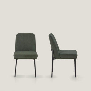 HomeRoots Set of Two Modern Gray and Black Faux Leather Dining Chairs with Solid Wood Construction & Style 716278