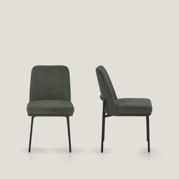 HomeRoots Set of Two Modern Gray and Black Faux Leather Dining Chairs with Solid Wood Construction & Style 716278