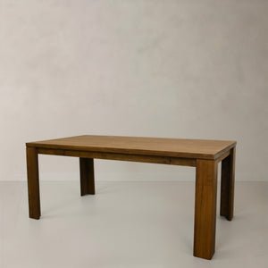 HomeRoots 63" Handcrafted Walnut Solid Wood Dining Table - Modern Design for Dining & Versatile Workspaces 716280