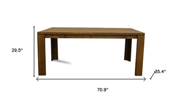 HomeRoots 63" Handcrafted Walnut Solid Wood Dining Table - Modern Design for Dining & Versatile Workspaces 716280