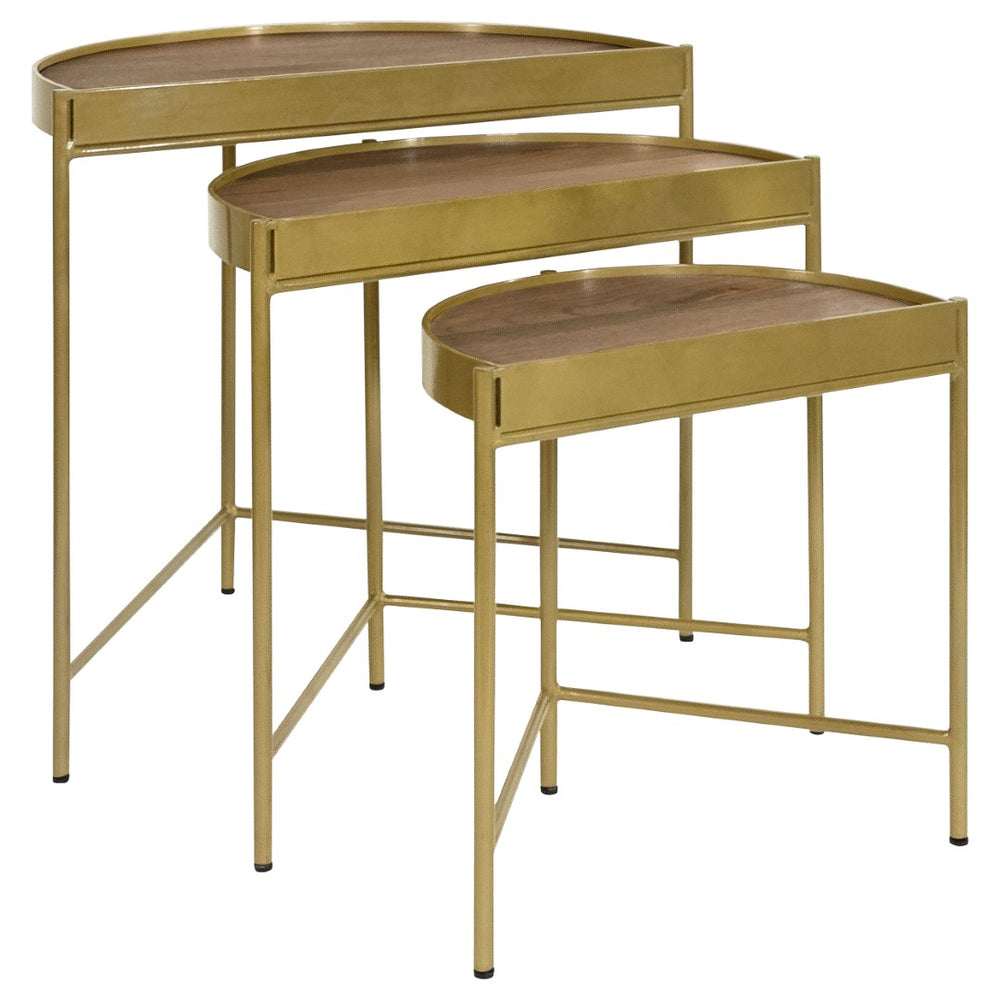 English Elm Darlene Mango Wood Demilune Nesting Tables Retro Glam Set for Living Rooms B062P451824