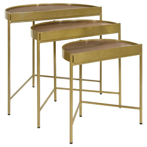 English Elm Darlene Mango Wood Demilune Nesting Tables Retro Glam Set for Living Rooms B062P451824