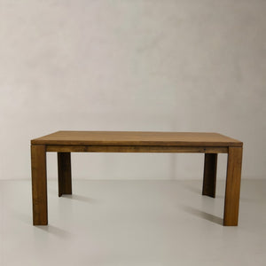 HomeRoots 71" Walnut Solid Wood Trestle Dining Table - Handcrafted Elegance for Dining, Entertaining & Work 716281