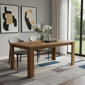 HomeRoots 71" Walnut Solid Wood Trestle Dining Table - Handcrafted Elegance for Dining, Entertaining & Work 716281