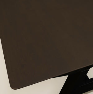 HomeRoots 59" Handcrafted Walnut and Black Solid Wood Dining Table - Versatile Seating for 6, Elegant Design! 716282