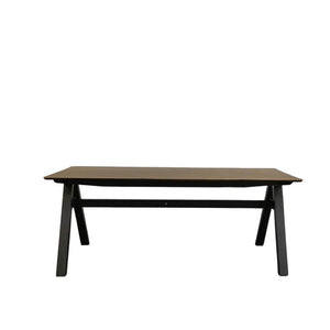 HomeRoots 59" Handcrafted Walnut and Black Solid Wood Dining Table - Versatile Seating for 6, Elegant Design! 716282