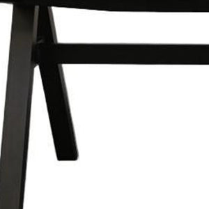 HomeRoots 59" Handcrafted Walnut and Black Solid Wood Dining Table - Versatile Seating for 6, Elegant Design! 716282