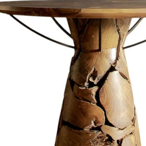 HomeRoots 71" Handcrafted Reclaimed Wood & Rattan Dining Table - Rustic Elegance for Modern Homes, Seats 6 716285
