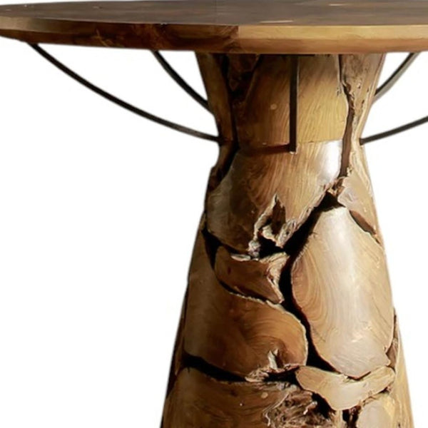 HomeRoots 71" Handcrafted Reclaimed Wood & Rattan Dining Table - Rustic Elegance for Modern Homes, Seats 6 716285